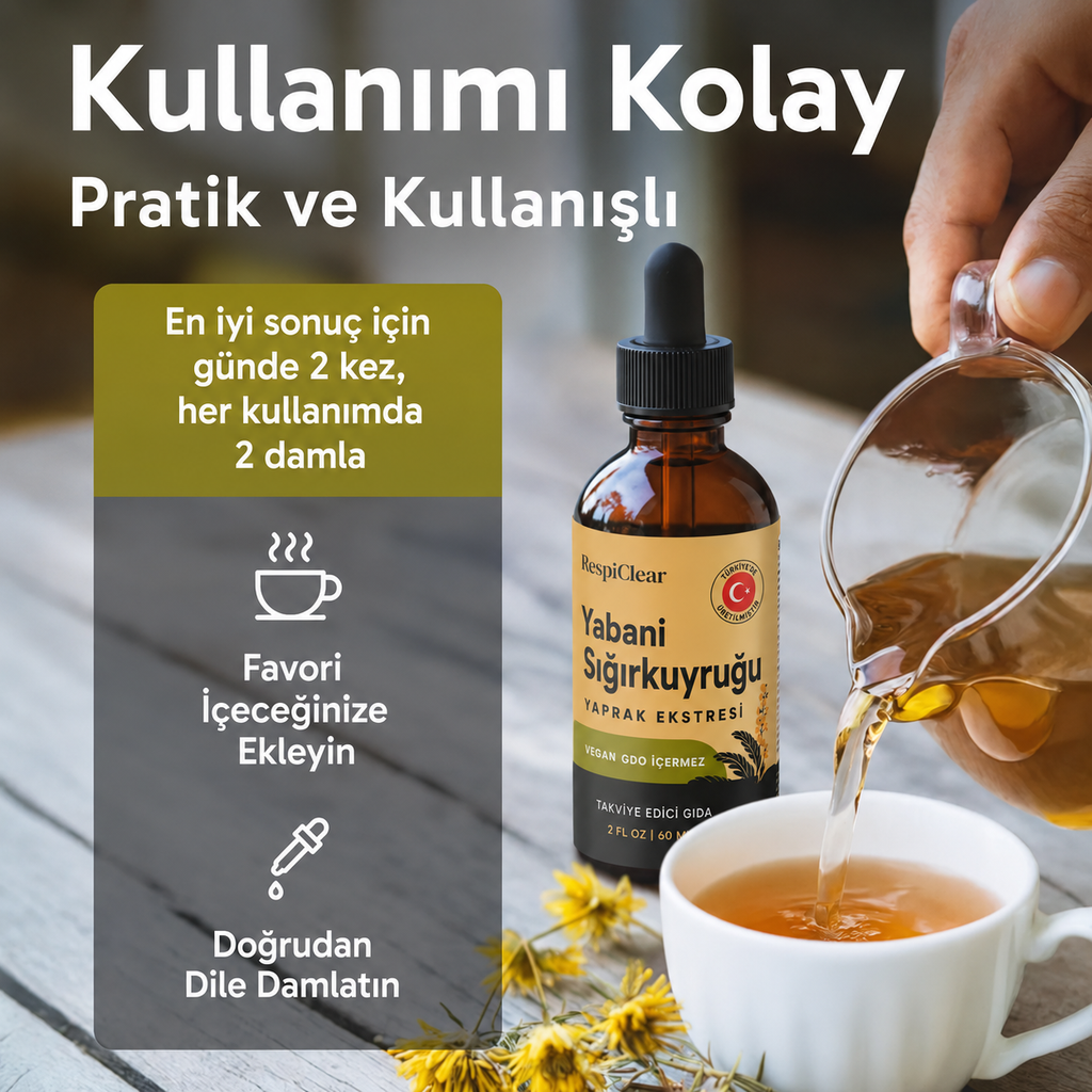 Sigara İçenler İçin Güçlü Sığırkuyruğu Damlası | RespiClear™